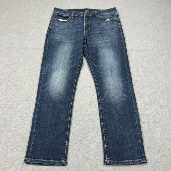 Lucky Brand 410 Athletic Slim Jeans Mens 34x30 Blue Dark Wash Denim Fade Western - Picture 1 of 16